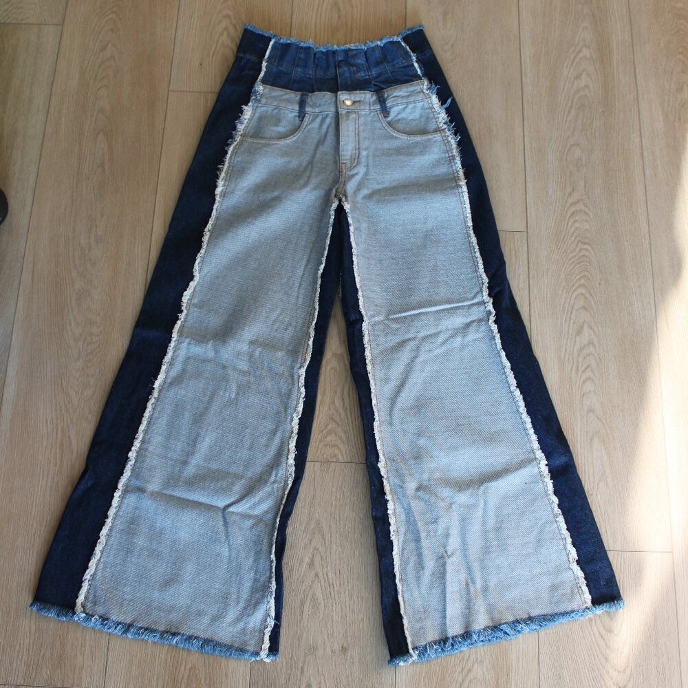 Super Cool Double Zipper Wide Leg Jeans